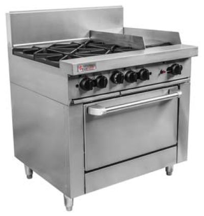 Trueheat RCR9-2-6G Gas 2 Open Top Burners 600 Griddle Gas Oven